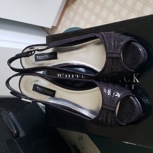 NIB WHBM Black High Heel Sandals Size 6.5